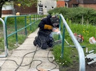 Repair and modification to a pedestrian walkway handrail